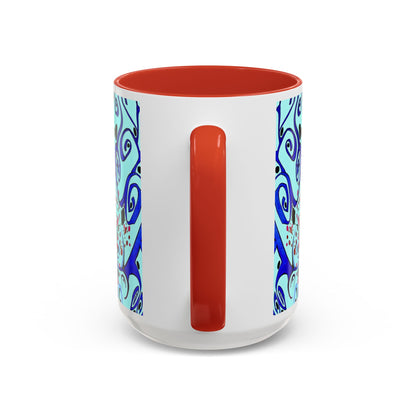 Abstract Floral Accent Coffee Mug