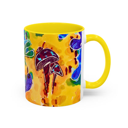 Mug - Colorful Psychedelic Mushroom Accent Coffee Mug (11/15oz)