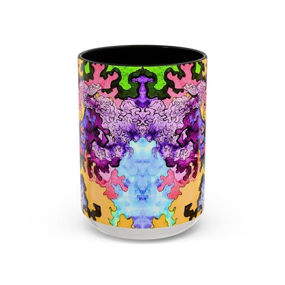 Psychedelic Abstract Accent Coffee Mug — Colorful Inkblot Art (11/15oz)