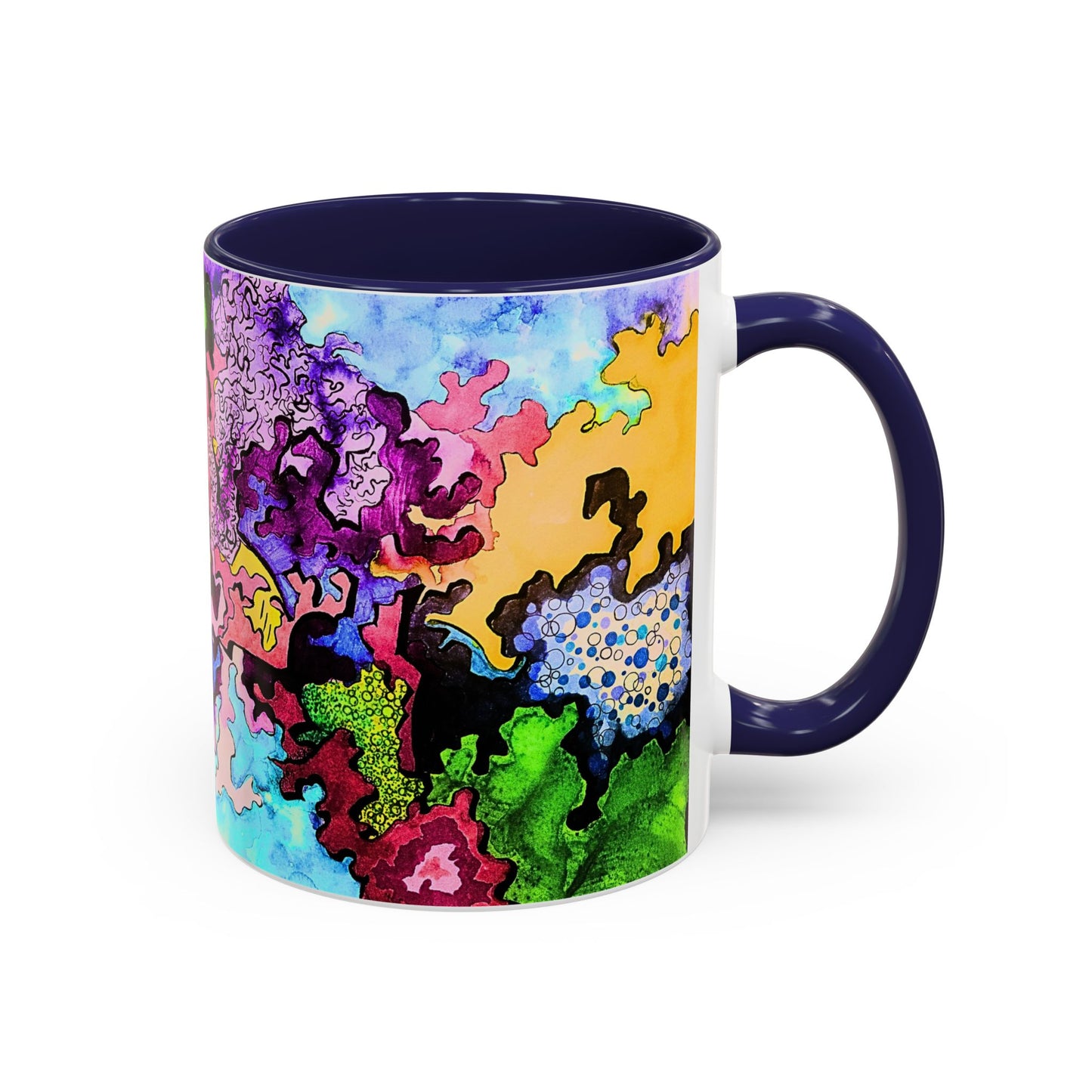 Abstract Colorful Art Coffee Mug — Vibrant Symmetry Accent Mug