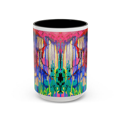 Colorful Drip Art Coffee Mug – Vibrant Abstract Floral Accent (11/15oz)