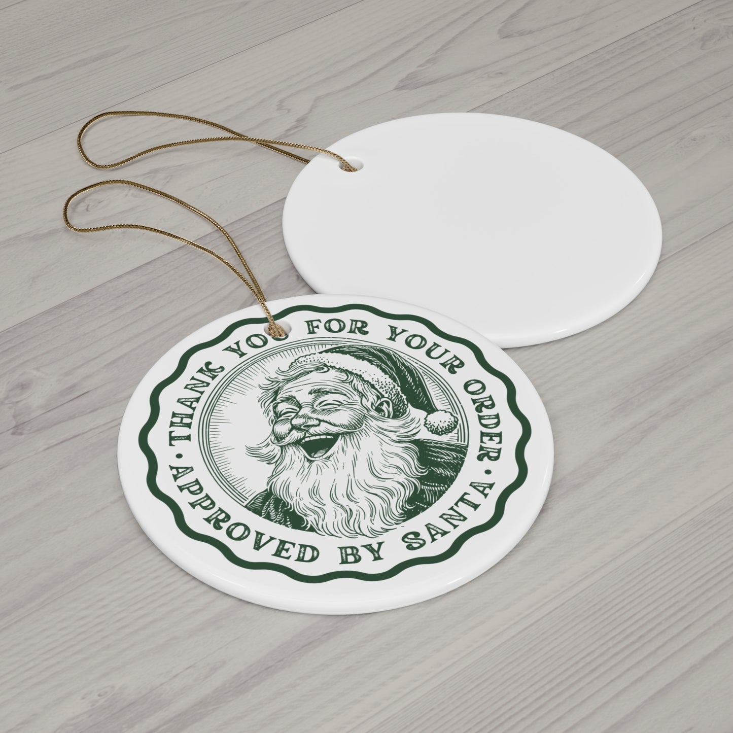 Approved by Santa Ceramic Ornament — Vintage