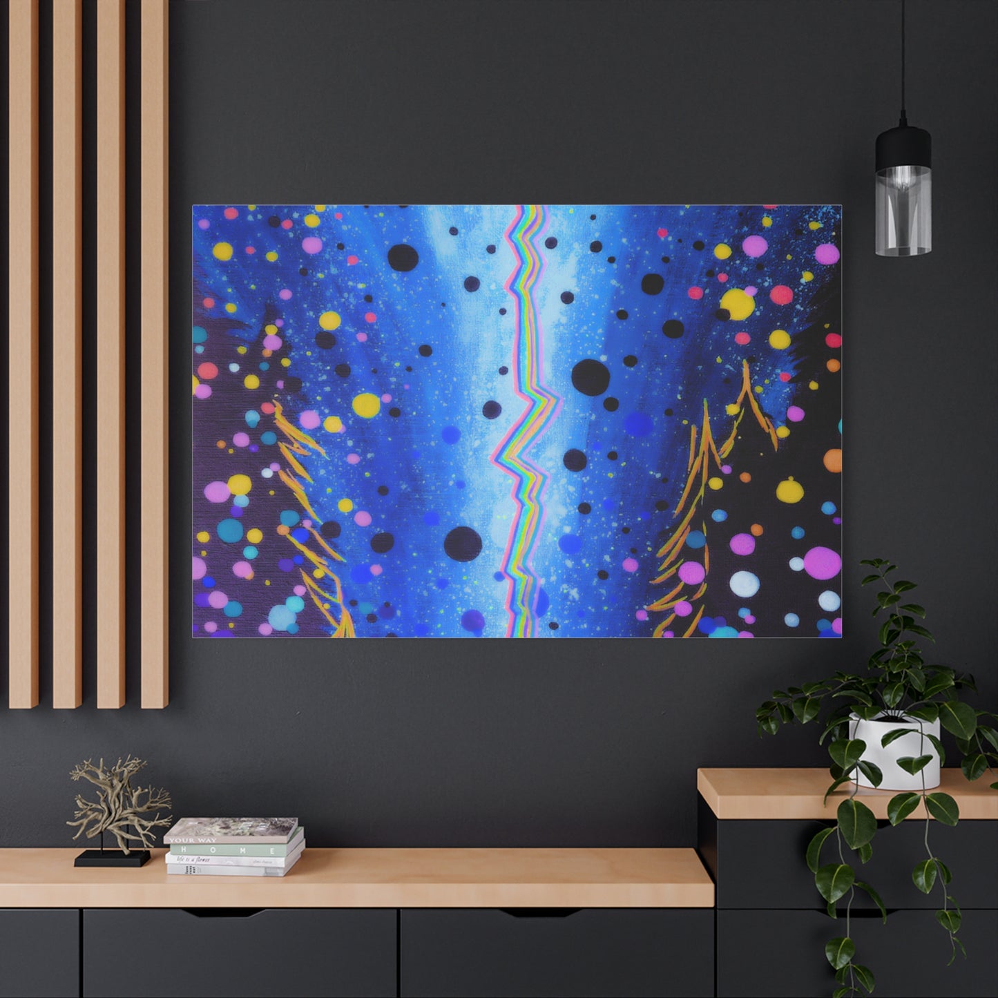 Blue Galaxy Cosmic Night Canvas Art