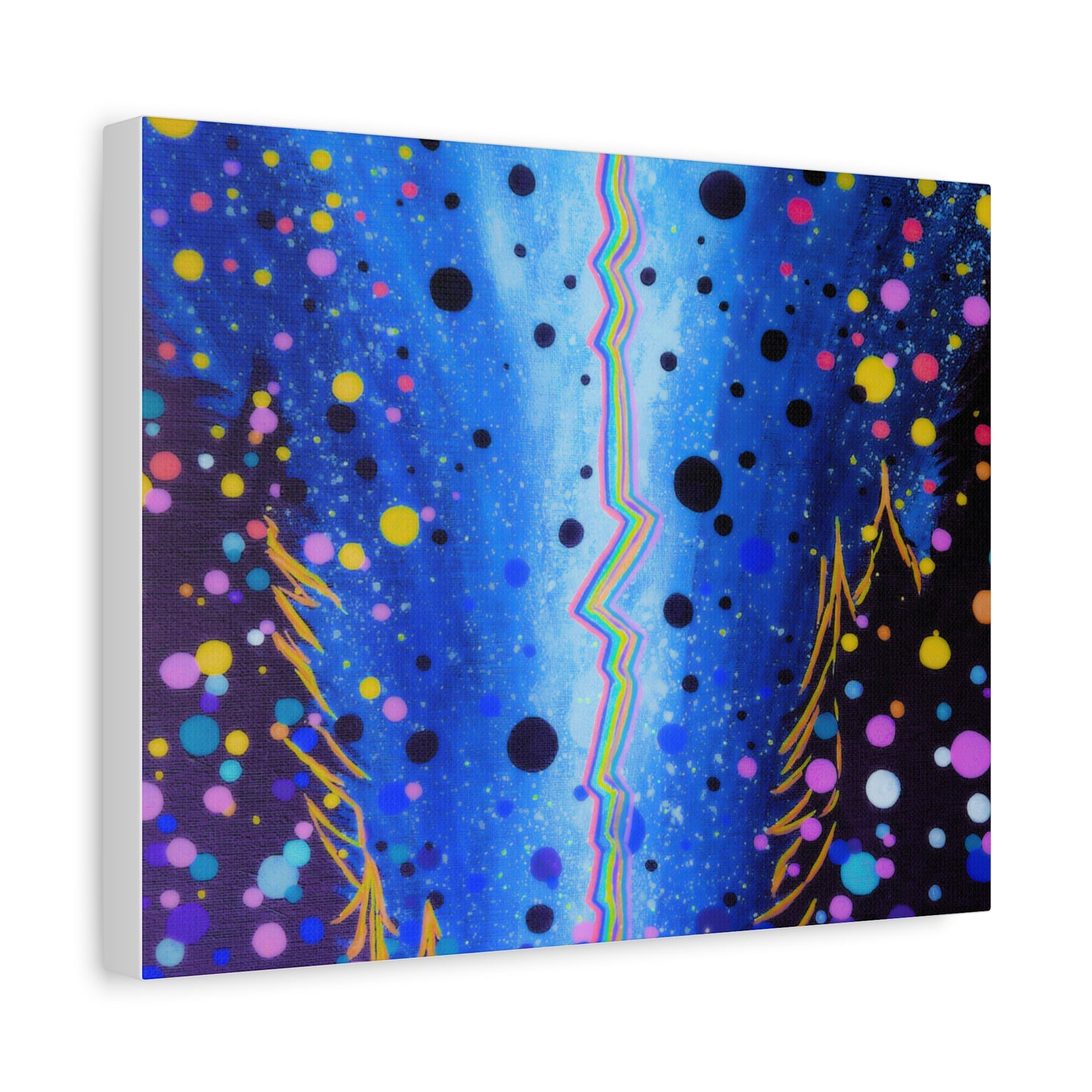 Blue Galaxy Cosmic Night Canvas Art