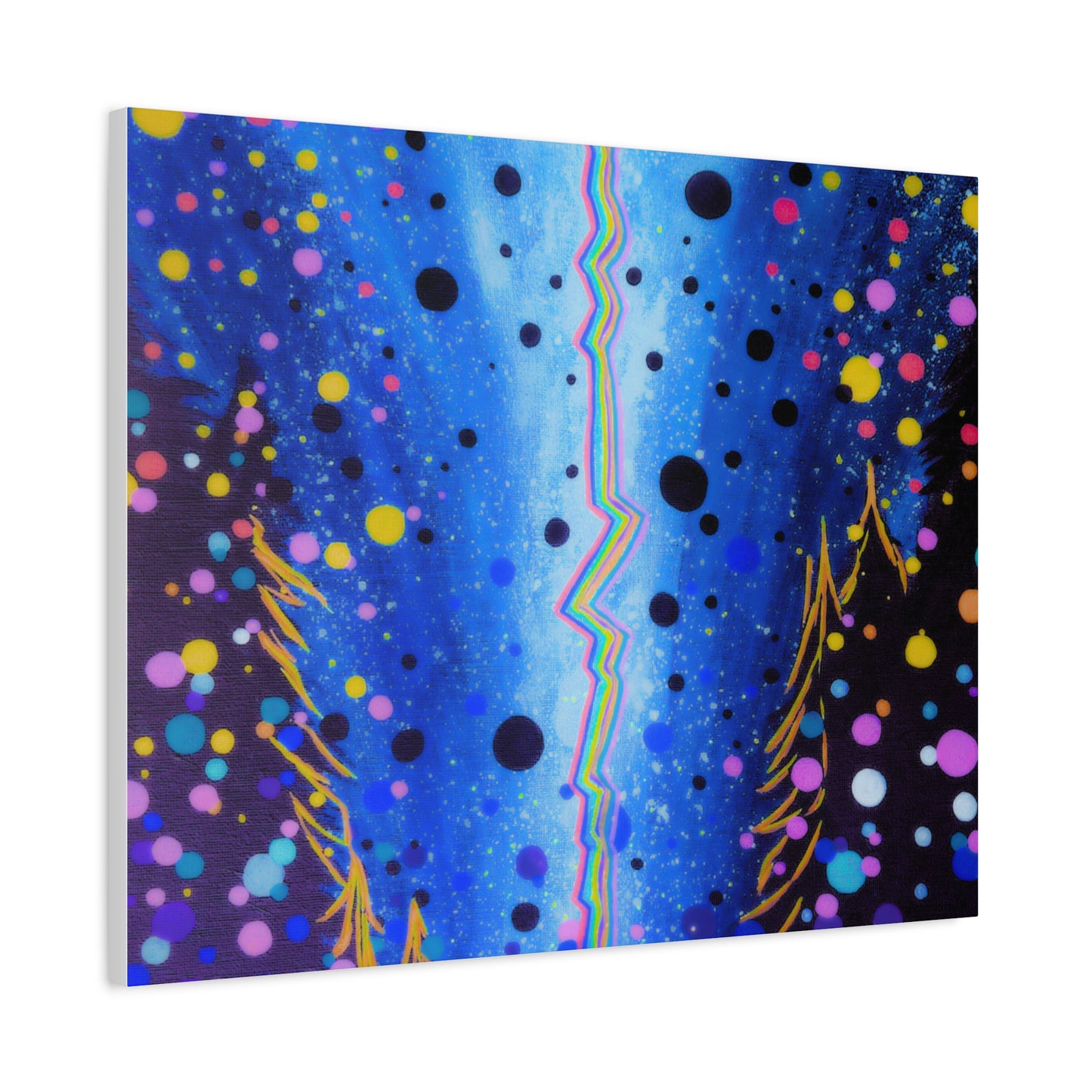 Blue Galaxy Cosmic Night Canvas Art