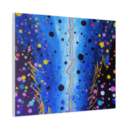 Blue Galaxy Cosmic Night Canvas Art
