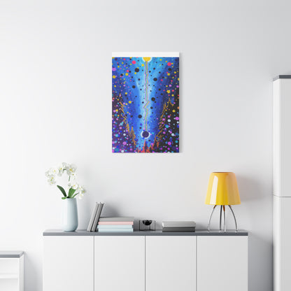 Blue Galaxy Cosmic Night Canvas Art