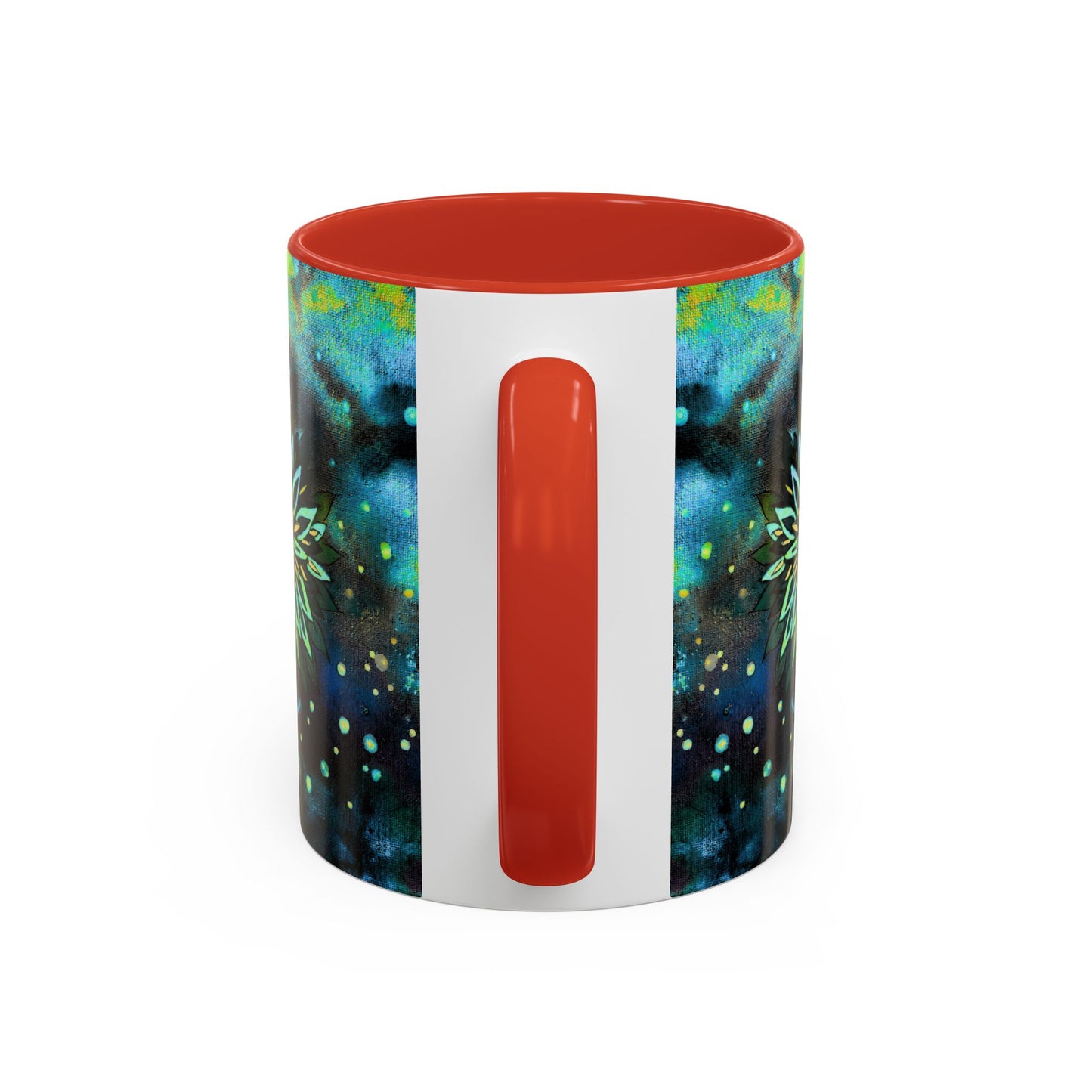 Blue Galaxy Floral Accent Coffee Mug — 11/15oz