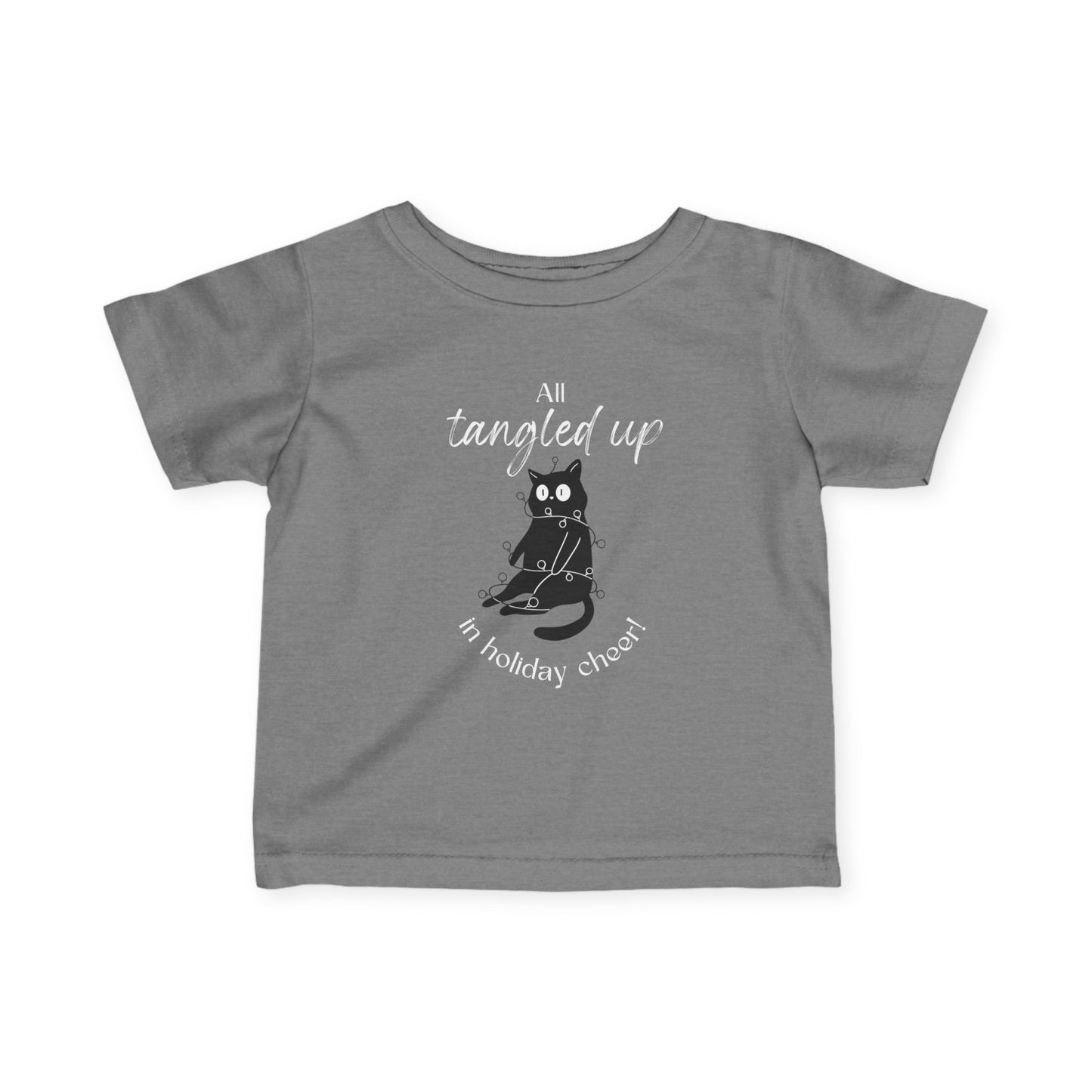 Infant Tee Black Cat Christmas Baby Shirt