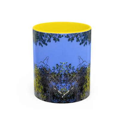 Scenic Pine Tree Sky Accent Coffee Mug – Nature Photography 11/15oz