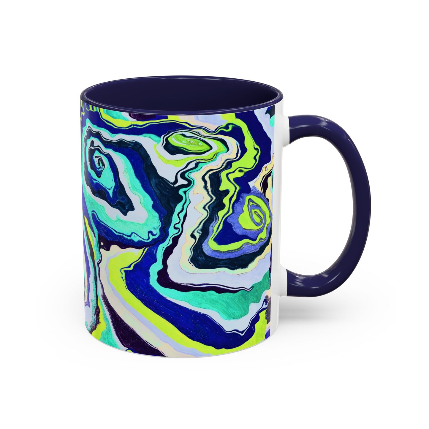 Abstract Blue Swirl Accent Coffee Mug
