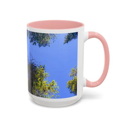 Scenic Pine Tree Sky Accent Coffee Mug – Nature Photography 11/15oz