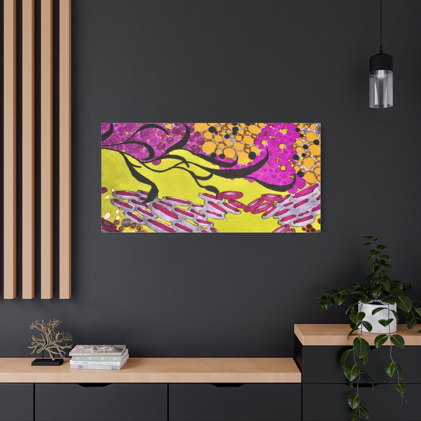 Vibrant Yellow & Magenta Wall Art