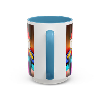 Abstract Neon Art Coffee Mug — Colorful Geometric Accent Mug