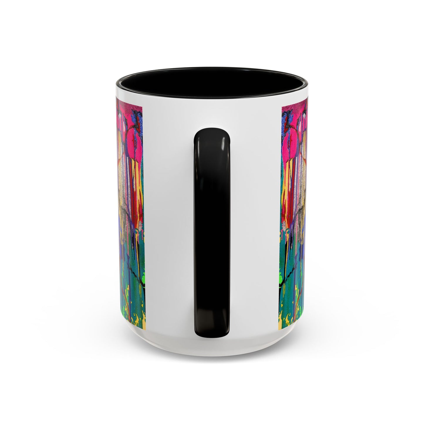Colorful Drip Art Coffee Mug – Vibrant Abstract Floral Accent (11/15oz)