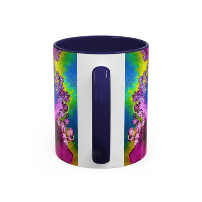 Vibrant Abstract Inkblot Accent Coffee Mug – Psychedelic Floral Color Splash (11/15oz)