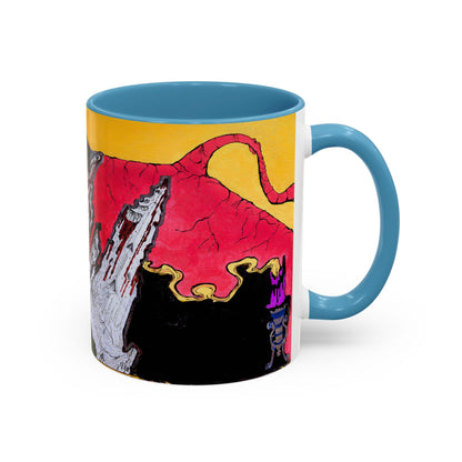 Abstract Mountain Dragon Coffee Mug — Colorful Accent Ceramic Mug (11/15oz)