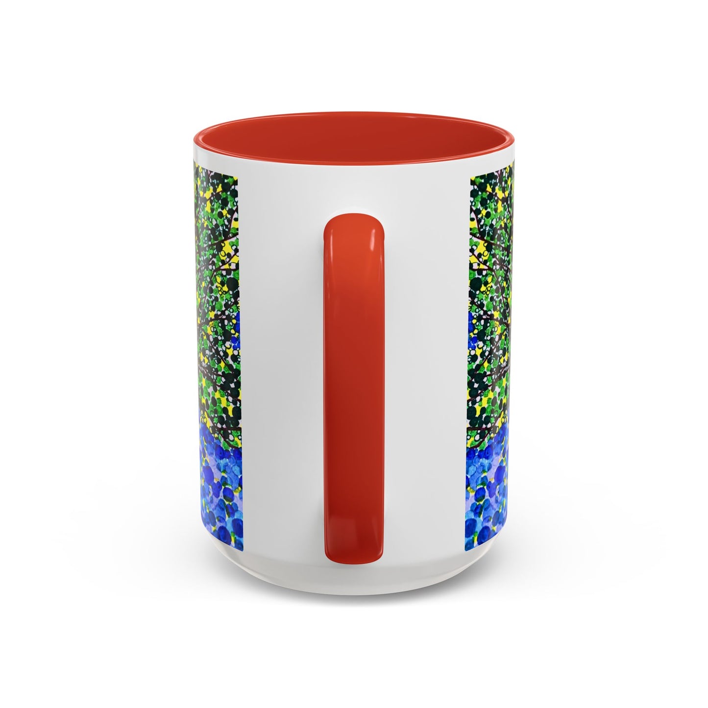 Accent Coffee Mug - Colorful Pointillist Tree Art Cup (11/15 oz)