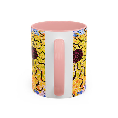 Sunburst Floral Accent Coffee Mug