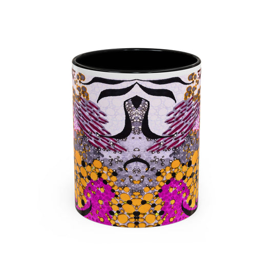 Accent Coffee Mug — Vibrant Abstract Floral Pattern (11/15oz)