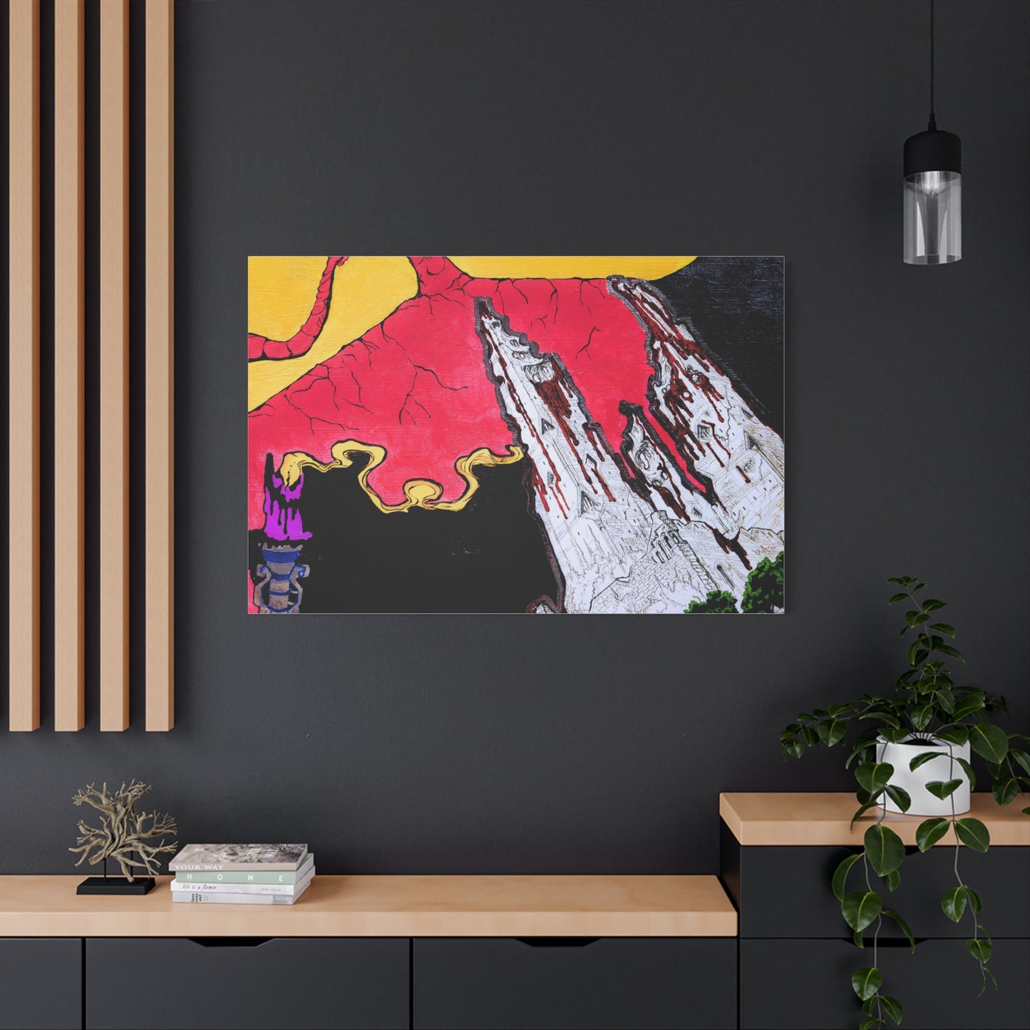 Surreal Mountain Flame Matte Canvas Wall Art