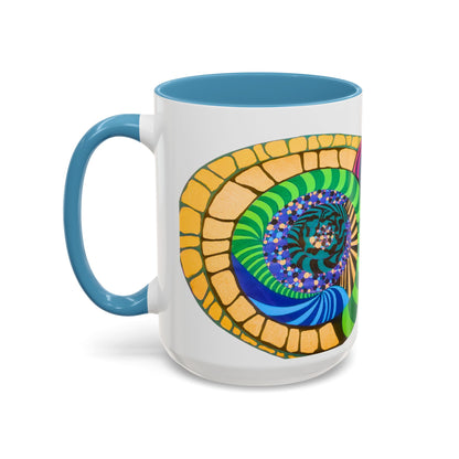 Psychedelic Spiral Accent Coffee Mug – Colorful Abstract Art 11/15oz