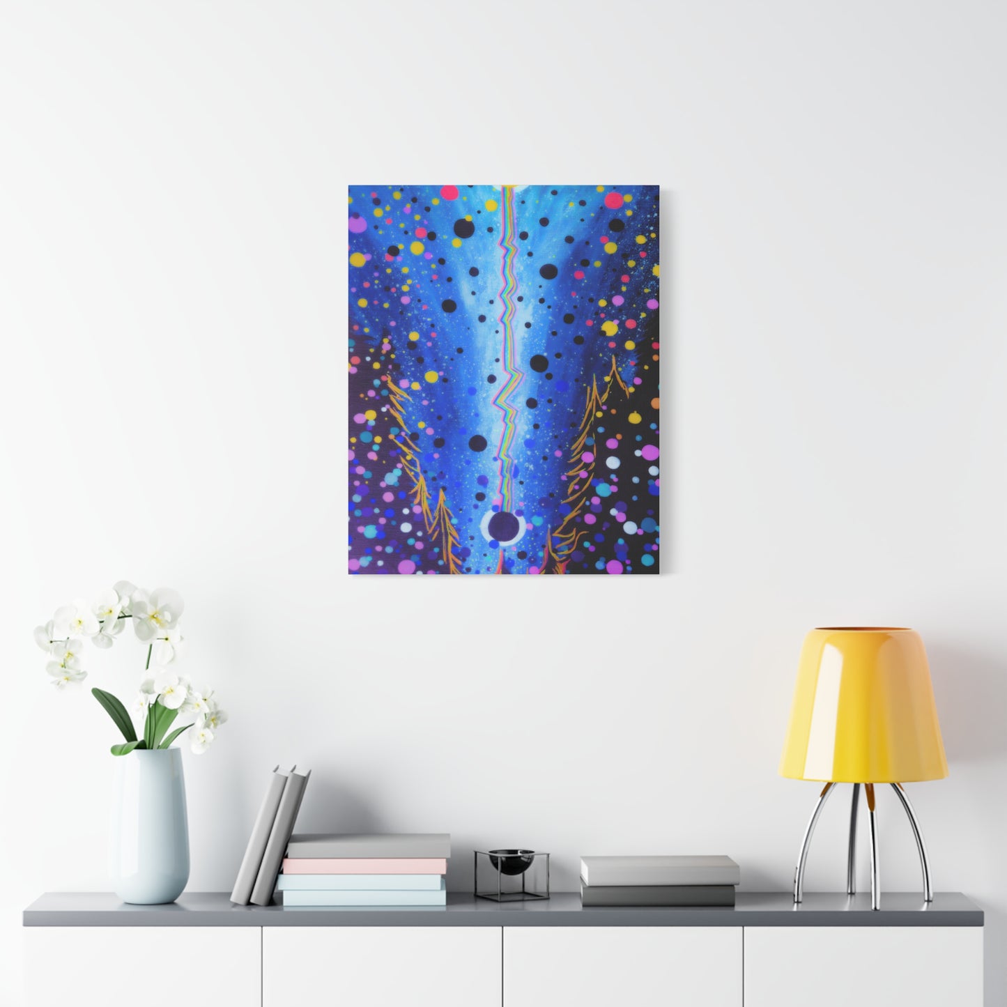 Blue Galaxy Cosmic Night Canvas Art