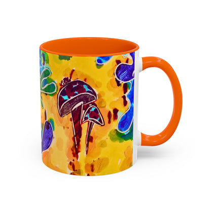 Mug - Colorful Psychedelic Mushroom Accent Coffee Mug (11/15oz)