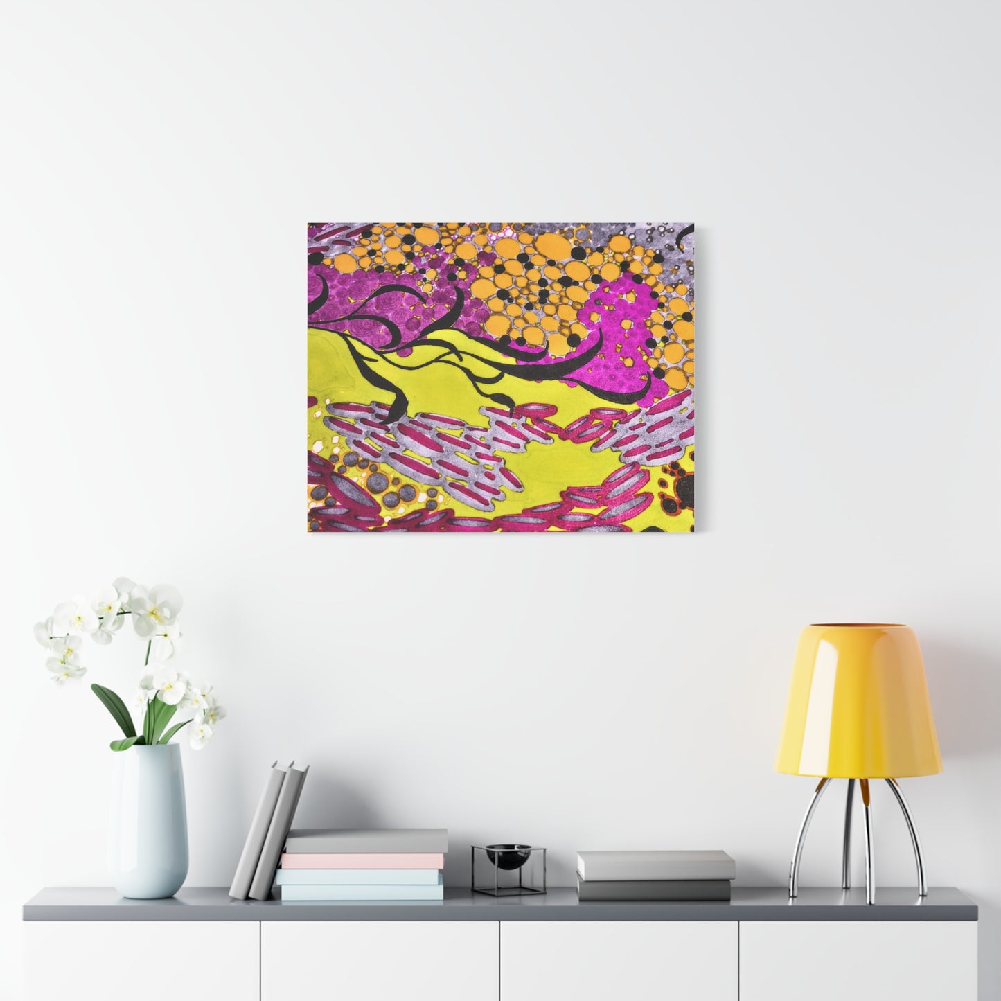 Vibrant Yellow & Magenta Wall Art