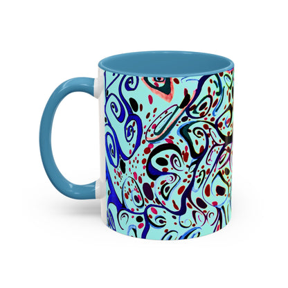 Abstract Floral Accent Coffee Mug
