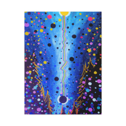 Blue Galaxy Cosmic Night Canvas Art