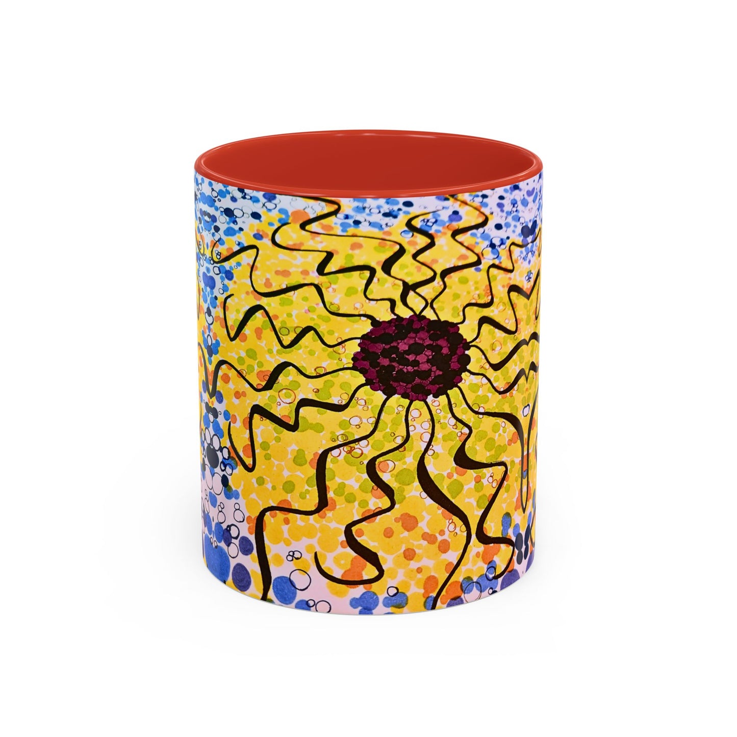 Sunburst Floral Accent Coffee Mug