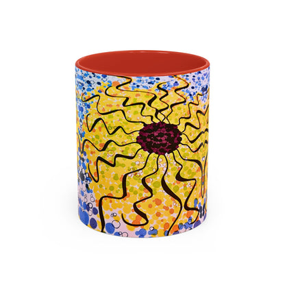 Sunburst Floral Accent Coffee Mug