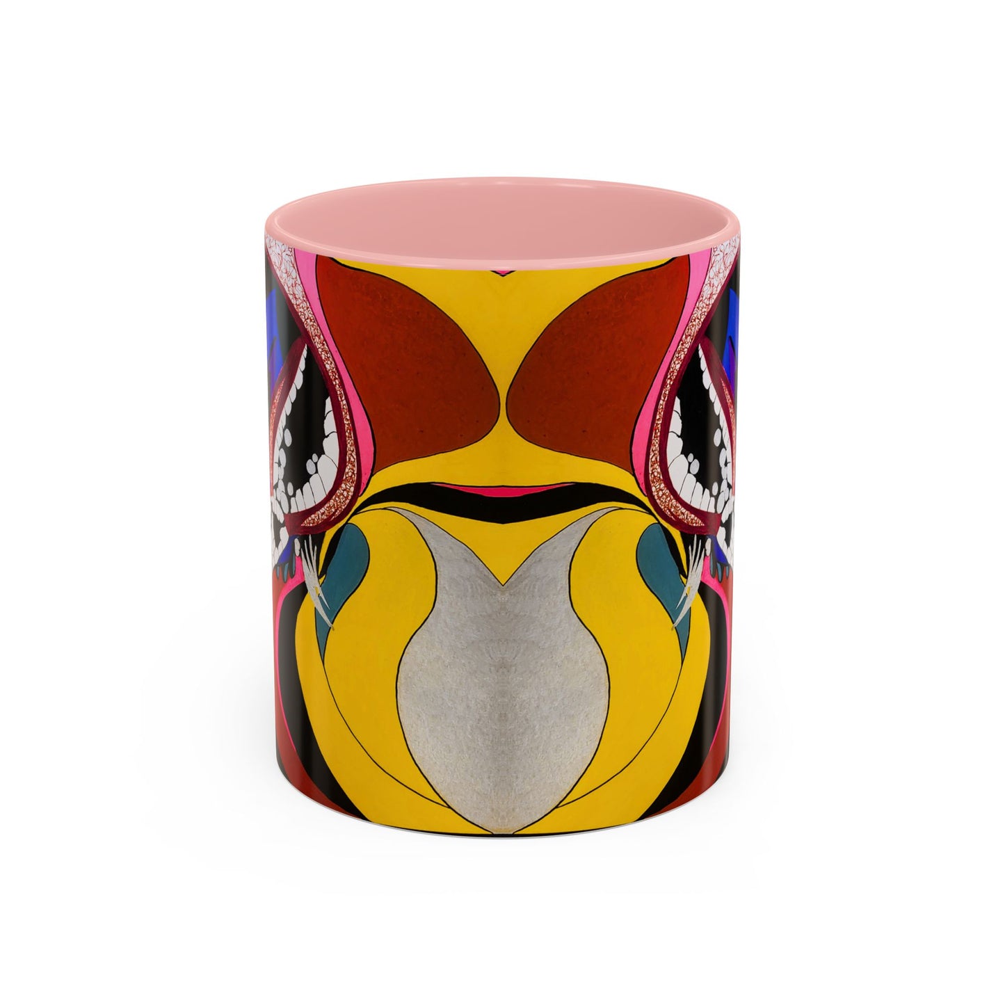 Abstract Colorful Face Accent Coffee Mug — Bold Pop Art Ceramic Gift