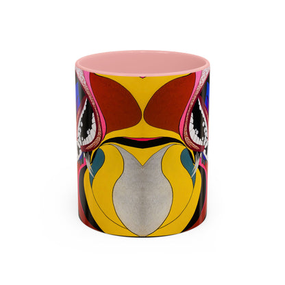 Abstract Colorful Face Accent Coffee Mug — Bold Pop Art Ceramic Gift