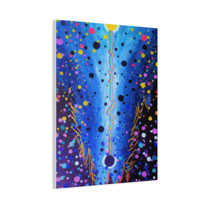 Blue Galaxy Cosmic Night Canvas Art