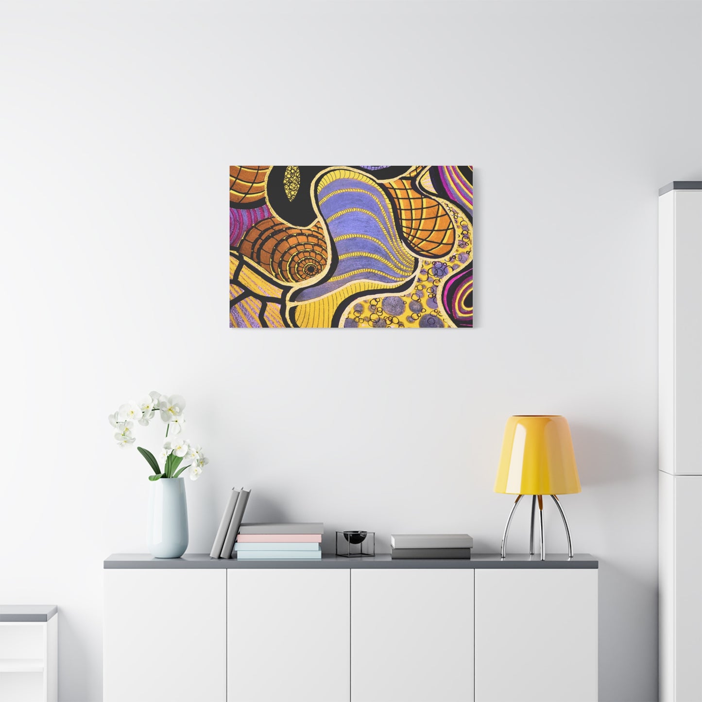 Abstract Gold & Purple Canvas Art