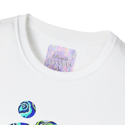 Abstract Blue Green Marble Art Tee