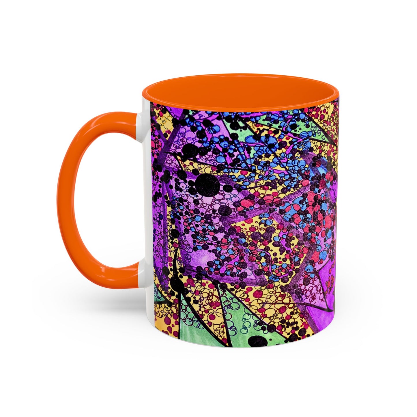 Vibrant Psychedelic Accent Coffee Mug – Colorful Abstract Art (11/15oz)