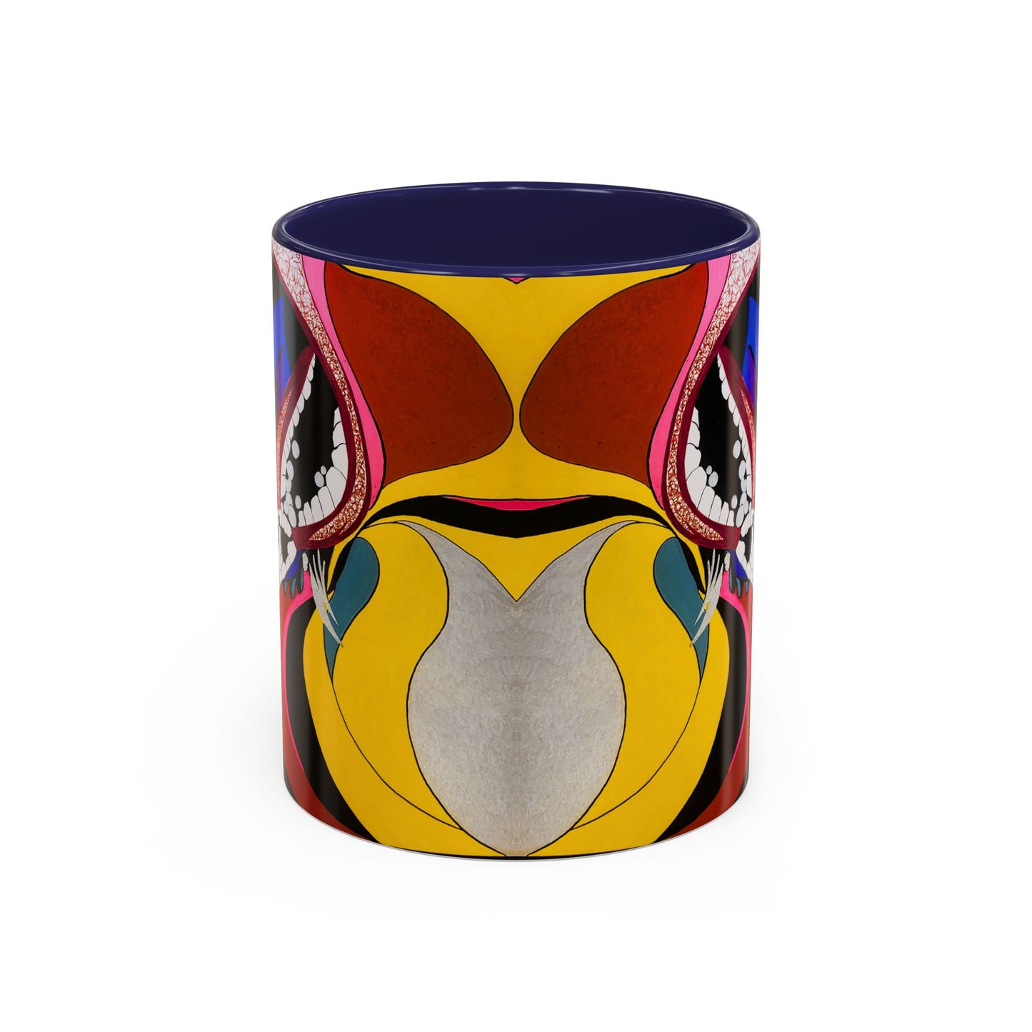 Abstract Colorful Face Accent Coffee Mug — Bold Pop Art Ceramic Gift