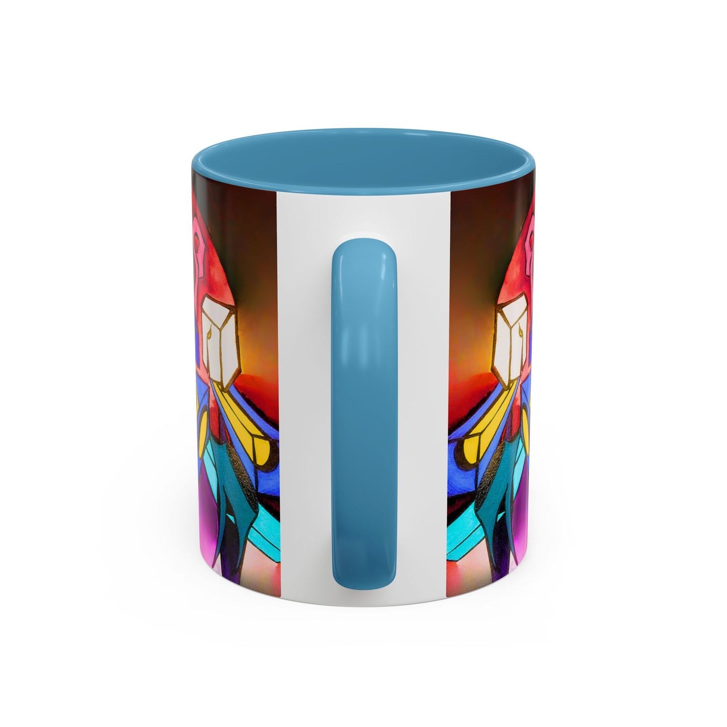 Abstract Neon Art Coffee Mug — Colorful Geometric Accent Mug