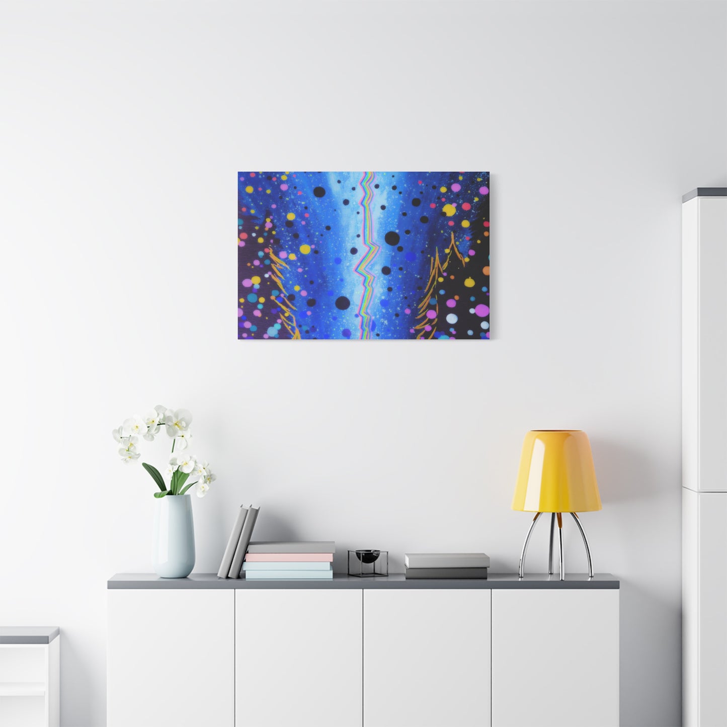 Blue Galaxy Cosmic Night Canvas Art