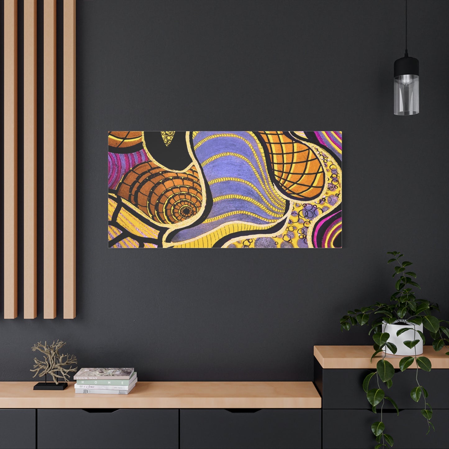 Abstract Gold & Purple Canvas Art