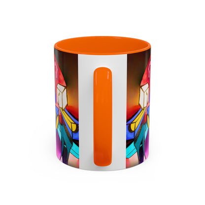 Abstract Neon Art Coffee Mug — Colorful Geometric Accent Mug