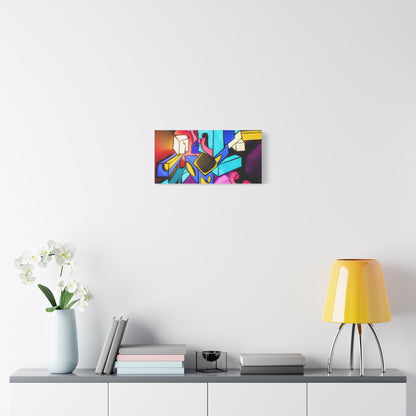Abstract Neon Geometric Canvas Print