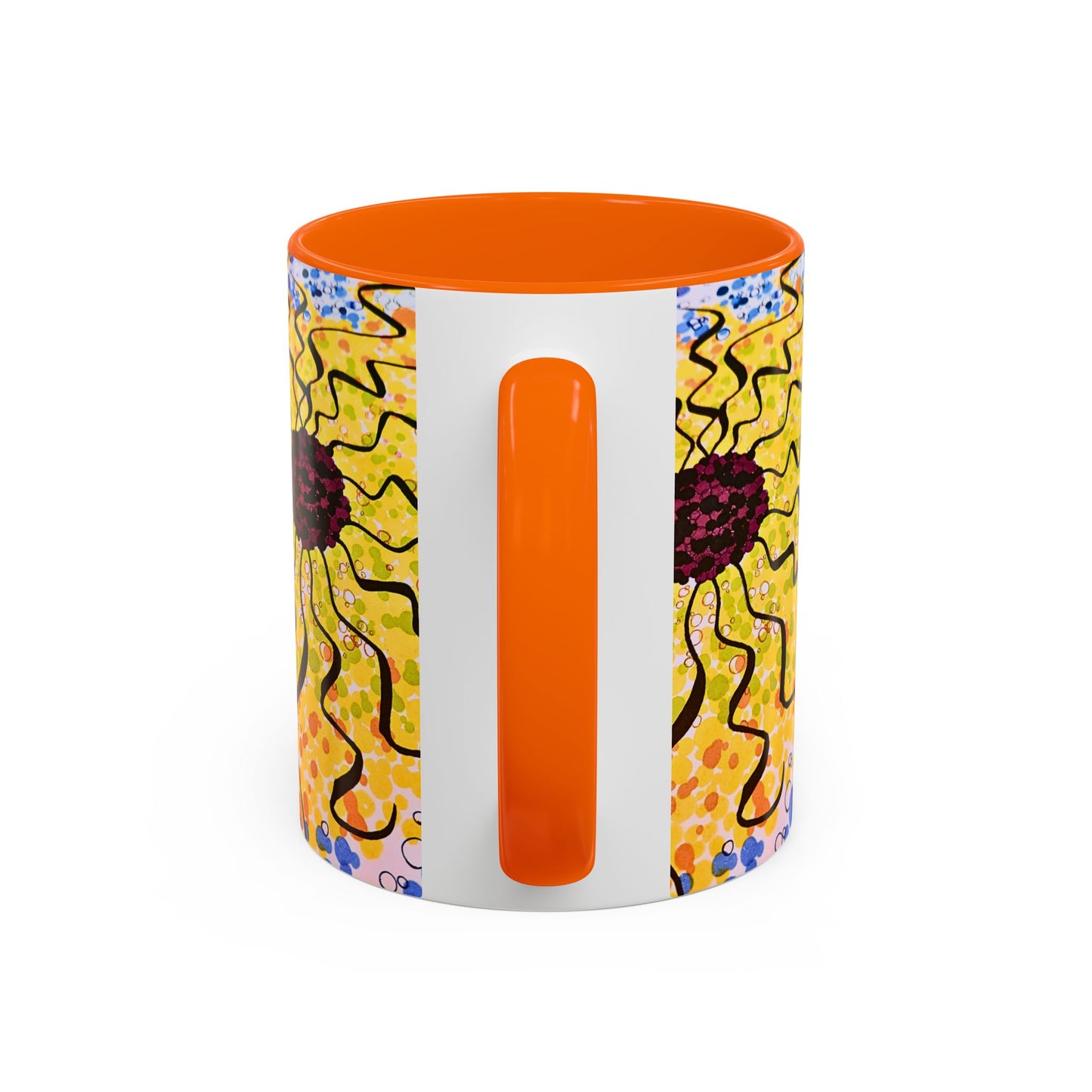 Sunburst Floral Accent Coffee Mug