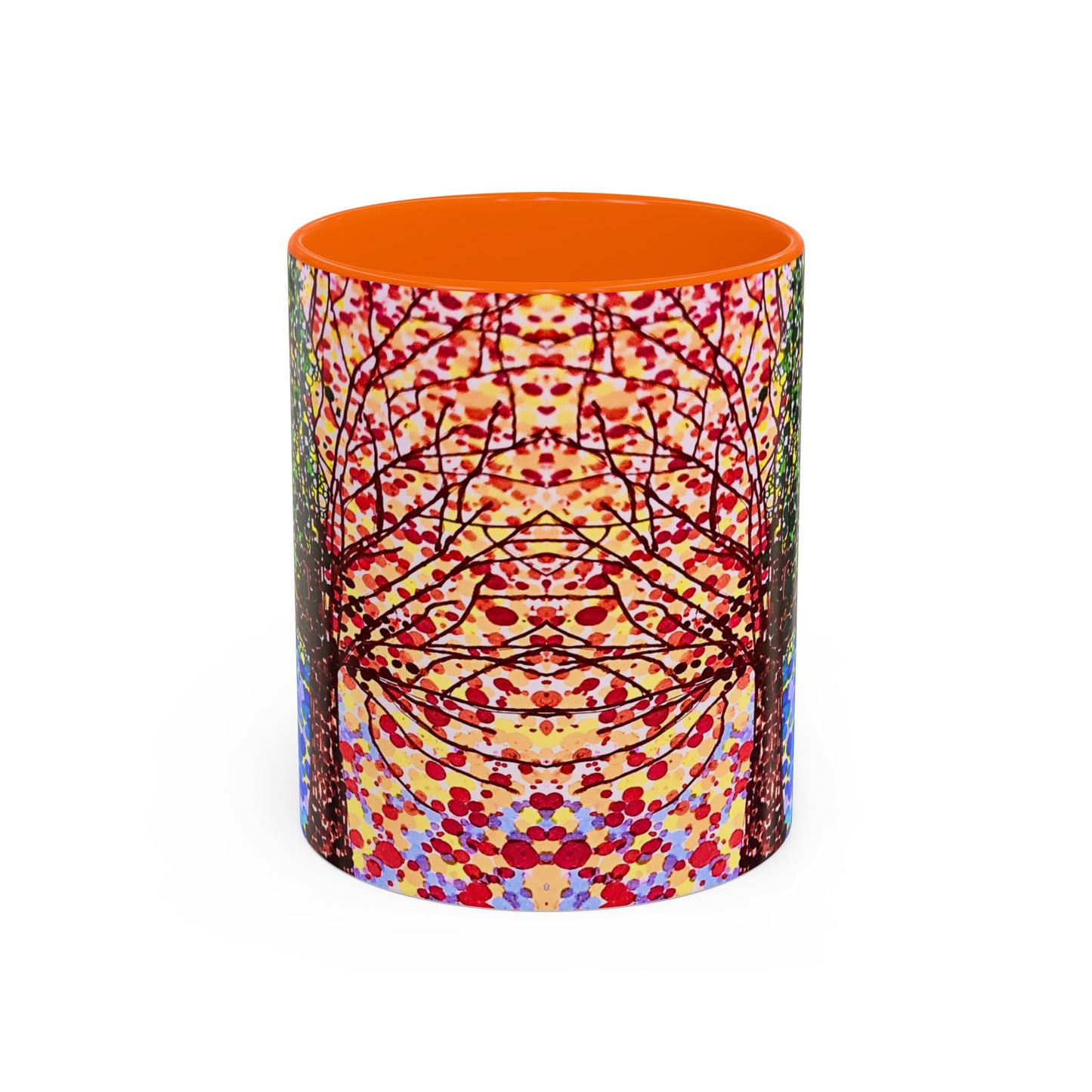 Accent Coffee Mug - Colorful Pointillist Tree Art Cup (11/15 oz)