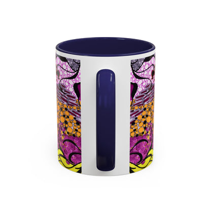 Accent Coffee Mug — Vibrant Abstract Floral Pattern (11/15oz)