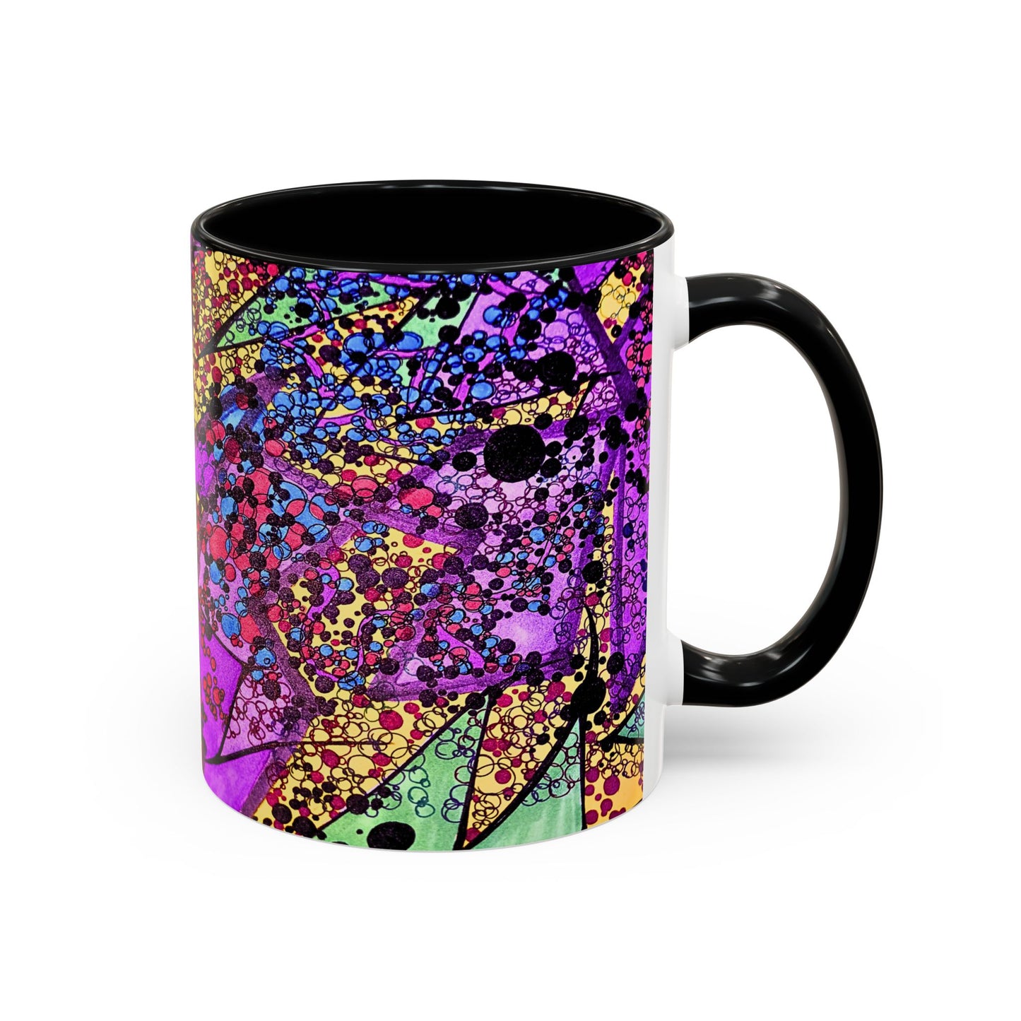 Vibrant Psychedelic Accent Coffee Mug – Colorful Abstract Art (11/15oz)