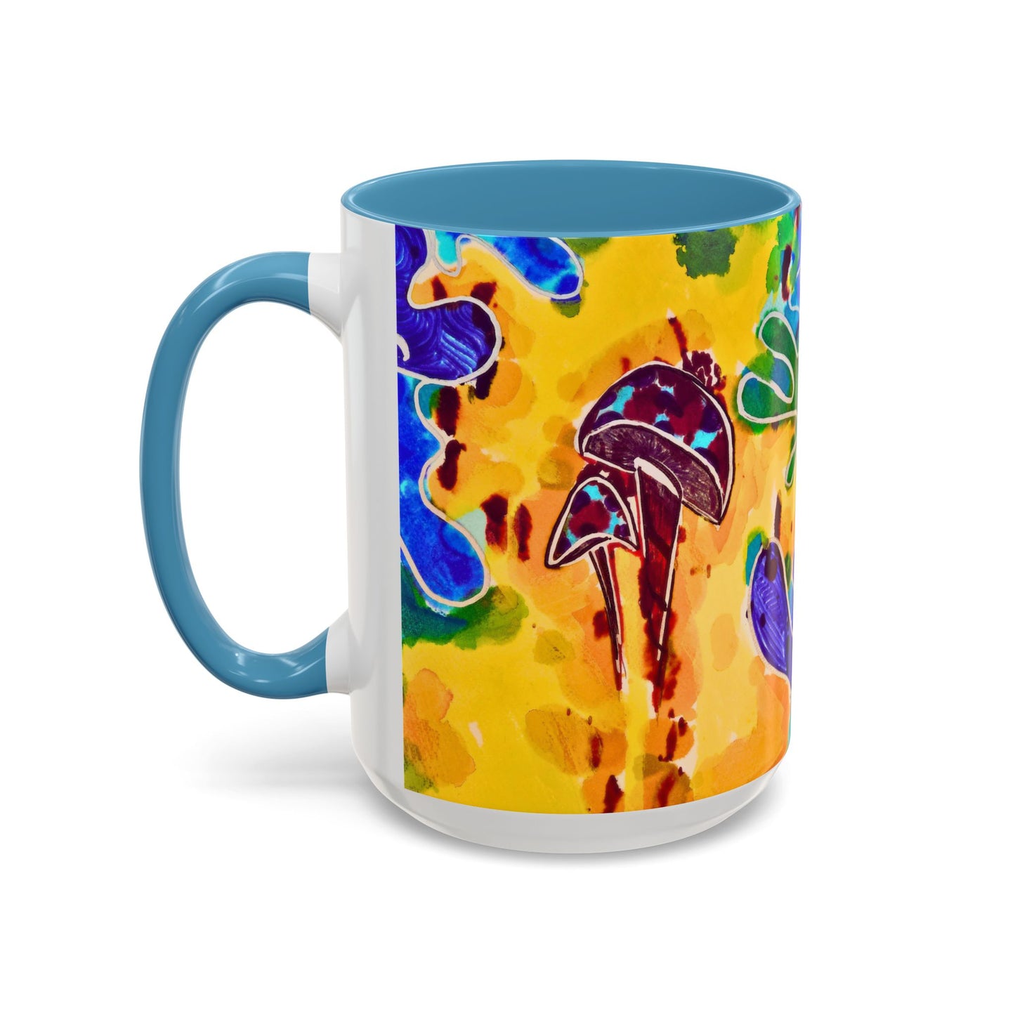 Mug - Colorful Psychedelic Mushroom Accent Coffee Mug (11/15oz)
